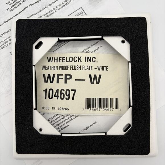 New Wheelock WFP-W Weather Proof Flush Plate White 104697 - Picture 1 of 6